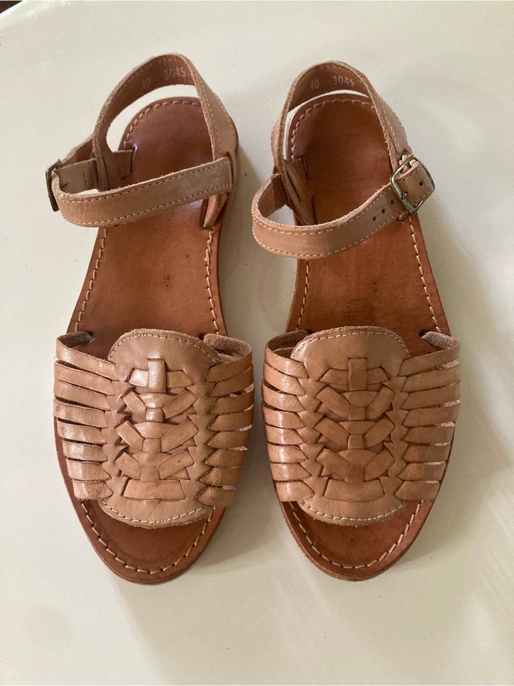 Handmade Woven Leather Huaraches Women's Size 40
